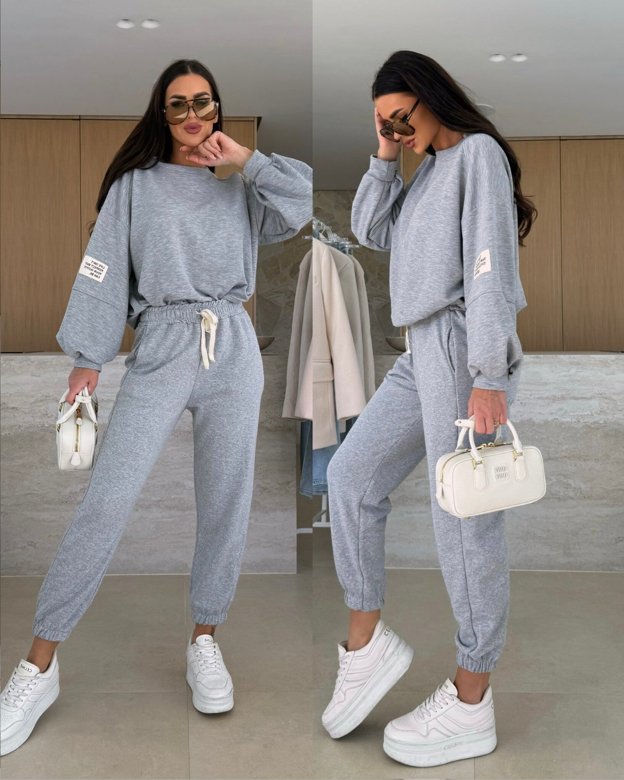 COMPLEU SARA - GRI - eLiaShop.ro Magazin de haine online