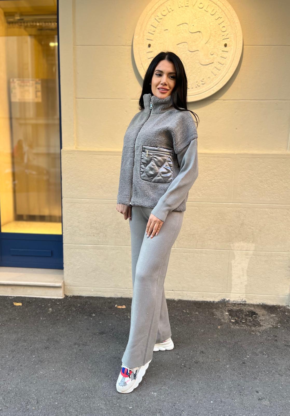 COMPLEU KATE - GRI - Magazin de haine online