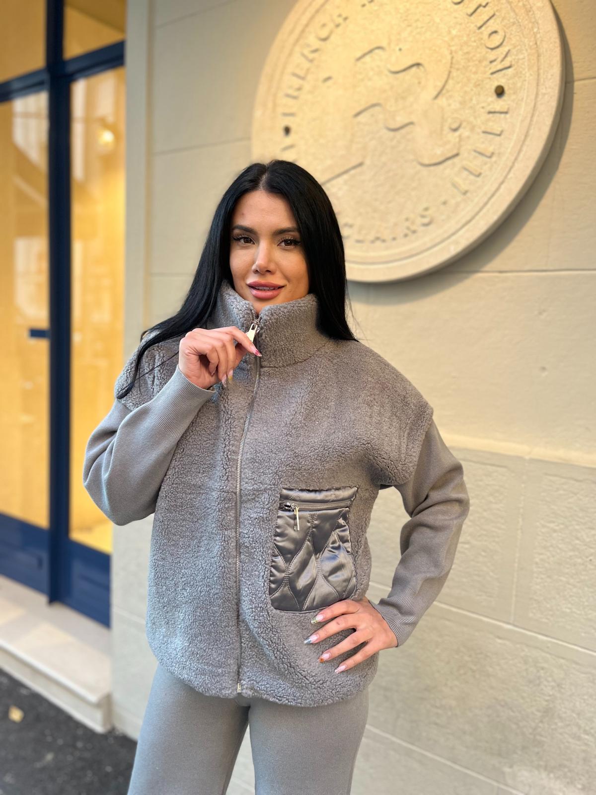 COMPLEU KATE - GRI - Magazin de haine online